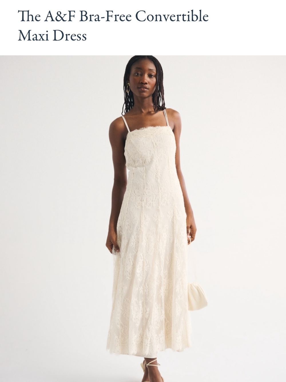 Abercrombie & Fitch Cream Lace Maxi Dress